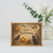 ヴィンテージな装飾のハロウィン シーズンポストカード (スタンド正面)