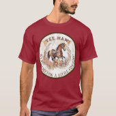 ヴィンテージな西部劇のゆりかご馬 バースデーシャワー Tシャツ (正面)