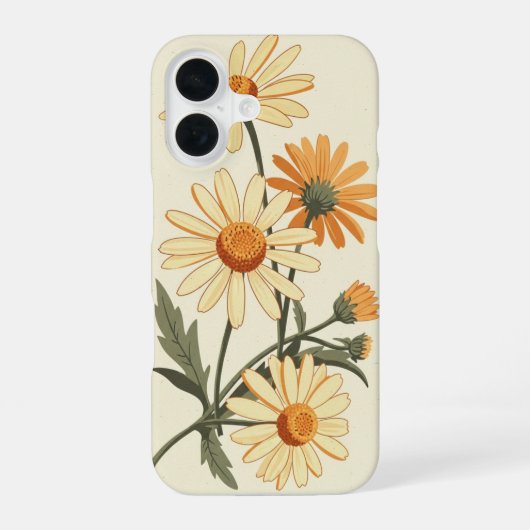 ヴィンテージな野のマーガレット iPhone 16ケース (裏面)