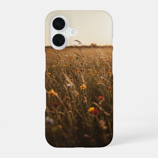 ヴィンテージな野の花の草原 iPhone 16ケース (裏面)