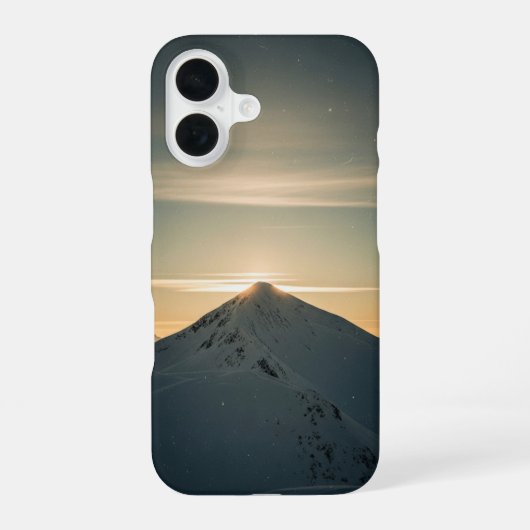 ヴィンテージな雪山の峰 iPhone 16ケース (裏面)