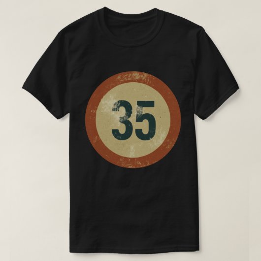ヴィンテージな風合いが魅力の35番 Tシャツ (デザイン正面)