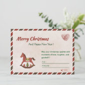 🎄🌸ヴィンテージな馬のクリスマス&お正月カード シーズンカード (スタンド正面)