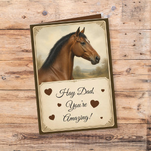 ヴィンテージな馬の肖像画 ファームダッド 父の日 カード