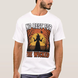 ヴィンテージな魔女のハロウィンデザイン 悪霊退散 Tシャツ