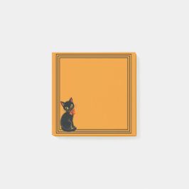 ヴィンテージな黒猫のハロウィン＋ボーダー ポストイット