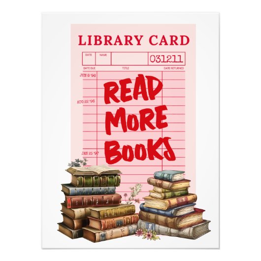 ヴィンテージな「もっと本を読もう」 フォトプリント            (正面)