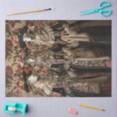 ヴィンテージにお洒落身を包んだ切り離し羊 薄葉紙 (クラフト)