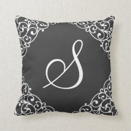 ヴィンテージによってインスパイアエレガントでカスタムなモノグラムのデザイン クッション