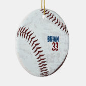 ヴィンテージによってスタイルを作られる野球の球のオーナメント セラミックオーナメント (右)