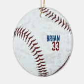 ヴィンテージによってスタイルを作られる野球の球のオーナメント セラミックオーナメント (左)