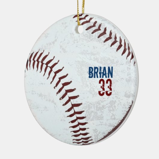 ヴィンテージによってスタイルを作られる野球の球のオーナメント セラミックオーナメント (左)