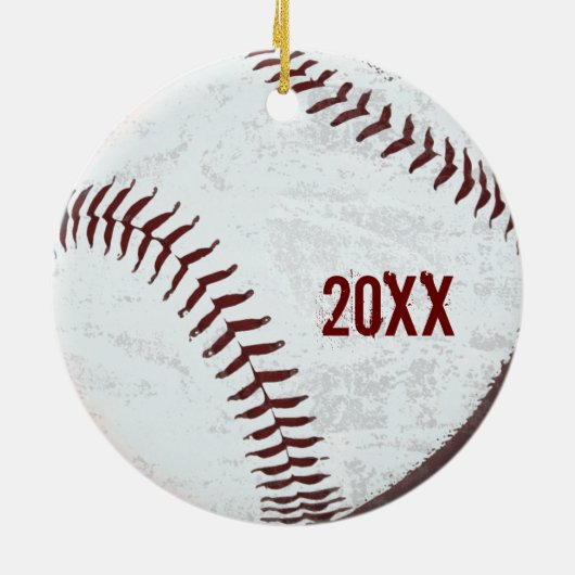 ヴィンテージによってスタイルを作られる野球の球のオーナメント セラミックオーナメント (裏面)