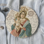 ヴィンテージによって戴冠させる賛美された新しい母メリーイエス・キリスト 缶バッジ (インサイチュ)