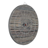 ヴィンテージによって風化させる木製の背景-古い板 ダーツボード (正面左)