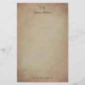 ヴィンテージによって黄色にされるペーパーモノグラム及び名前をカスタムする 便箋 (正面)