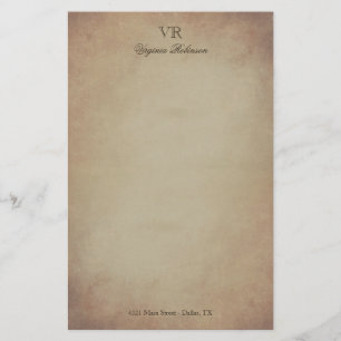 ヴィンテージによって黄色にされるペーパーモノグラム及び名前をカスタムする 便箋