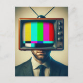 ヴィンテージにテレビをつけている人 ポストカード (正面)