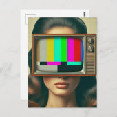 ヴィンテージにテレビを付けた顔 ポストカード (正面/裏面)