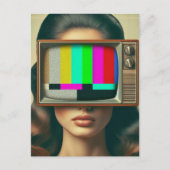 ヴィンテージにテレビを付けた顔 ポストカード (正面)
