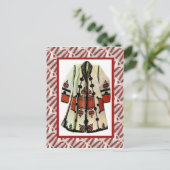 ヴィンテージに具現化されたフォークの衣装コート ポストカード (スタンド正面)