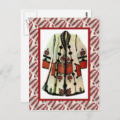 ヴィンテージに具現化されたフォークの衣装コート ポストカード (正面/裏面)