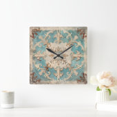 ヴィンテージに汚い スクエア壁時計 (ホーム)