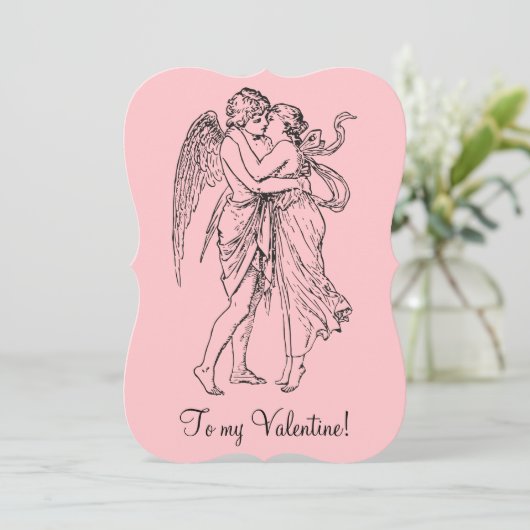 ヴィンテージに私のバレンタインの天使の妖精ブラックピンク シーズンカード (スタンド正面)