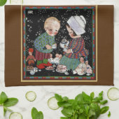 ヴィンテージに茶のふりをするパーティー キッチンタオル (折り畳み)