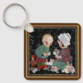 ヴィンテージに茶のふりをするパーティー キーホルダー (正面)