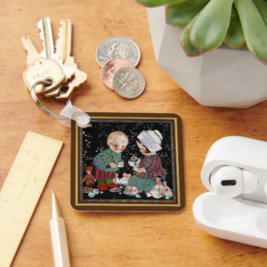 ヴィンテージに茶のふりをするパーティー キーホルダー (デスク)