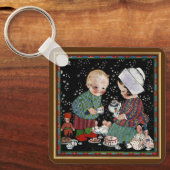 ヴィンテージに茶のふりをするパーティー キーホルダー (正面)