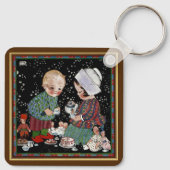 ヴィンテージに茶のふりをするパーティー キーホルダー (裏面)