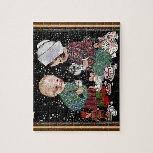 ヴィンテージに茶のふりをするパーティー ジグソーパズル (縦)