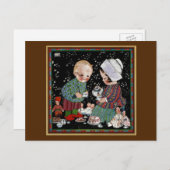 ヴィンテージに茶のふりをするパーティー ポストカード (正面/裏面)