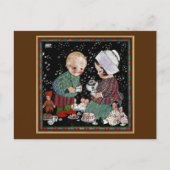 ヴィンテージに茶のふりをするパーティー ポストカード (正面)