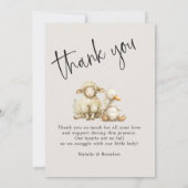 ヴィンテージぬいぐるみ動物ベビーお知らせ 招待状 (裏面)