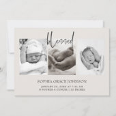 ヴィンテージぬいぐるみ動物ベビーお知らせ 招待状 (正面)