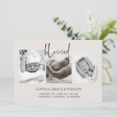 ヴィンテージぬいぐるみ動物ベビーお知らせ 招待状 (スタンド正面)