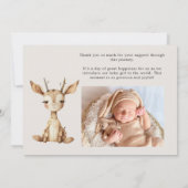 ヴィンテージぬいぐるみ動物ベビーお知らせ 招待状 (裏面)