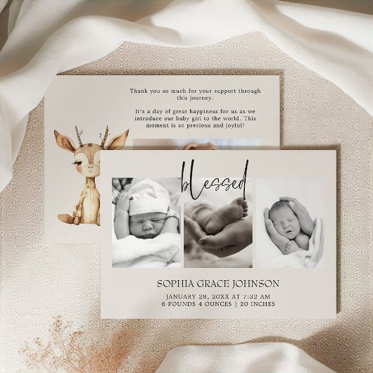 ヴィンテージぬいぐるみ動物ベビーお知らせ 招待状