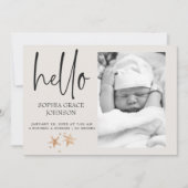 ヴィンテージぬいぐるみ動物ベビーお知らせ 招待状 (正面)