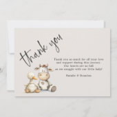 ヴィンテージぬいぐるみ動物ベビーお知らせ 招待状 (裏面)