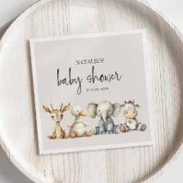 ヴィンテージぬれ子供部屋動物ベビーシャワーナプキンズ スタンダードカクテルナプキン