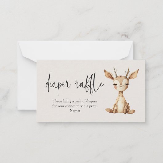 ヴィンテージぬれ肉赤ちゃんシャワーおむつラッフル ノートカード (正面)