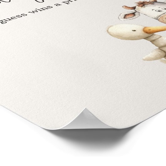 ヴィンテージぬれ肉赤ちゃんシャワー推測ゲーム ポスター (角)