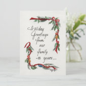 ヴィンテージのあいさつ(赤いリボンとホリ縁どー)  シーズンカード (スタンド正面)