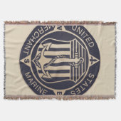 ヴィンテージのいかりの海兵隊員のシール スローブランケット (正面)