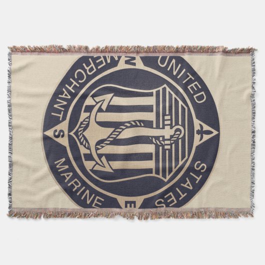ヴィンテージのいかりの海兵隊員のシール スローブランケット (正面)