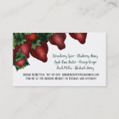 ヴィンテージのいちごによっては缶詰になる名刺が家へ帰ります 名刺 (裏面)